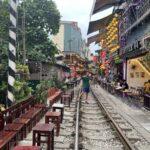 Hanoi Train Street passing train
